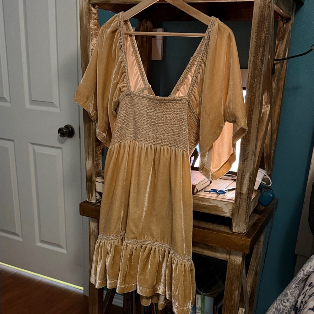 Free People Dusty Pink Velvet Dress